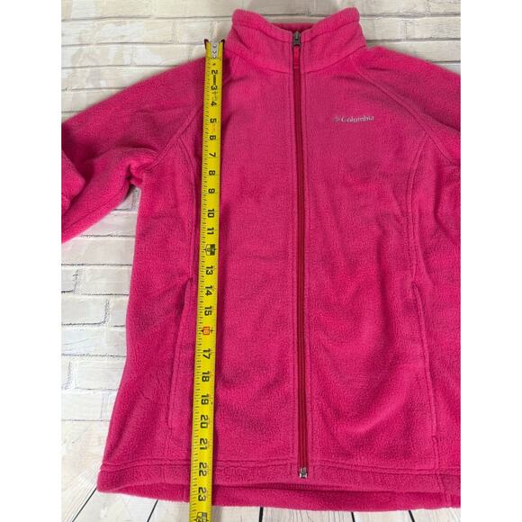 Columbia Pink LARGE GIRLS Zip Up Fleece Jacket - Picture 6 of 6
